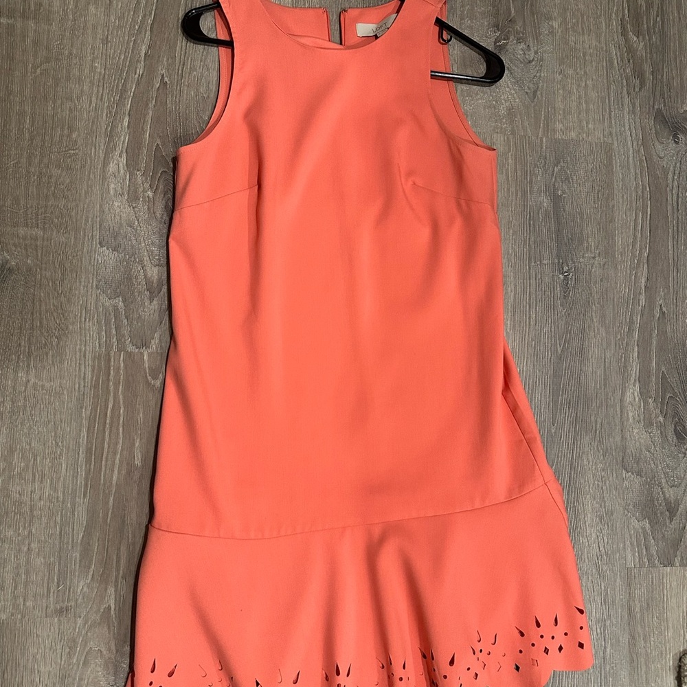 Elegant Coral Sleeveless Dress